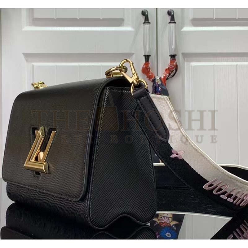 L0vis Vvtt0n LV Women Twist MM Lemon Handbag Black Epi Grained Cowhide Master Quality
