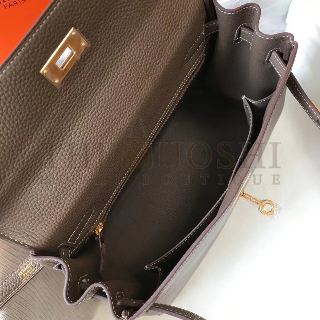 H**me5 Taupe Clemence Kelly 32cm Retourne Bag Master Quality