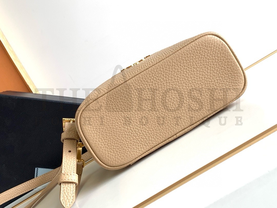 Pra*a Mini Vanity Bag in Sand Beige Grained Leather Master Quality