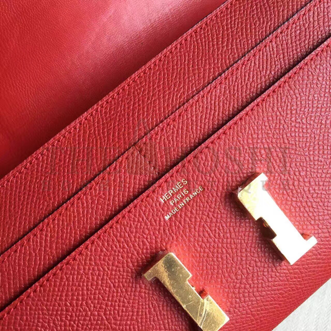 H**me5 Red Epsom Constance Long Wallet Master Quality