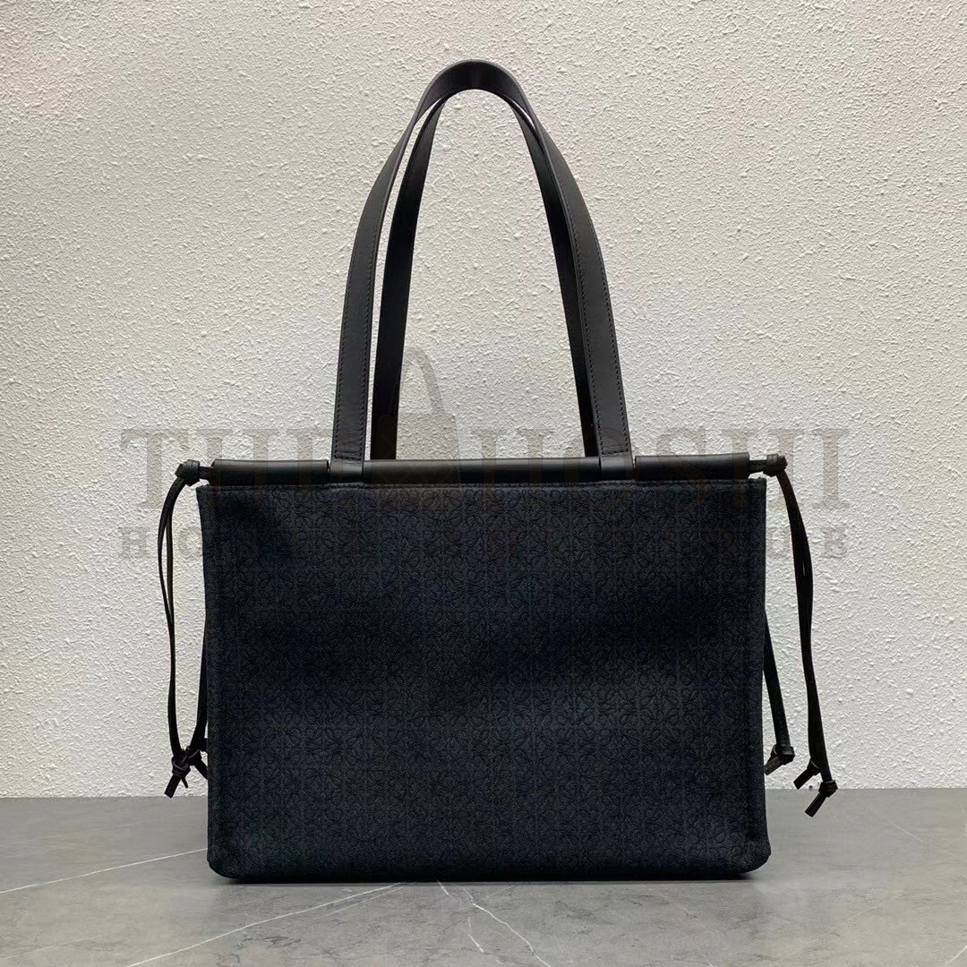 L0ew* Medium Cushion Tote In Black Anagram Jacquard Master Quality