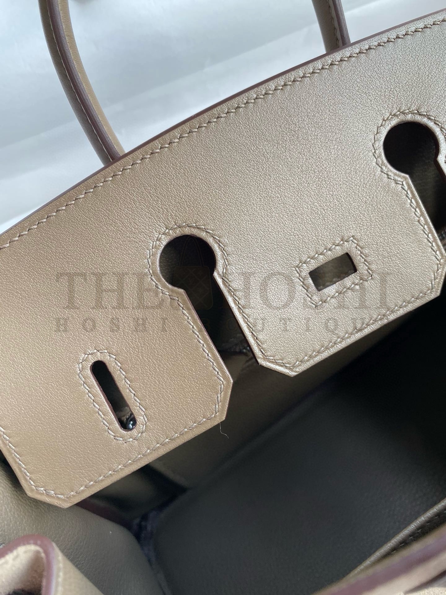 H**me5 Birkin 25 Grizzly Bag in Taupe Veau Doblis and Swift Leather Master Quality