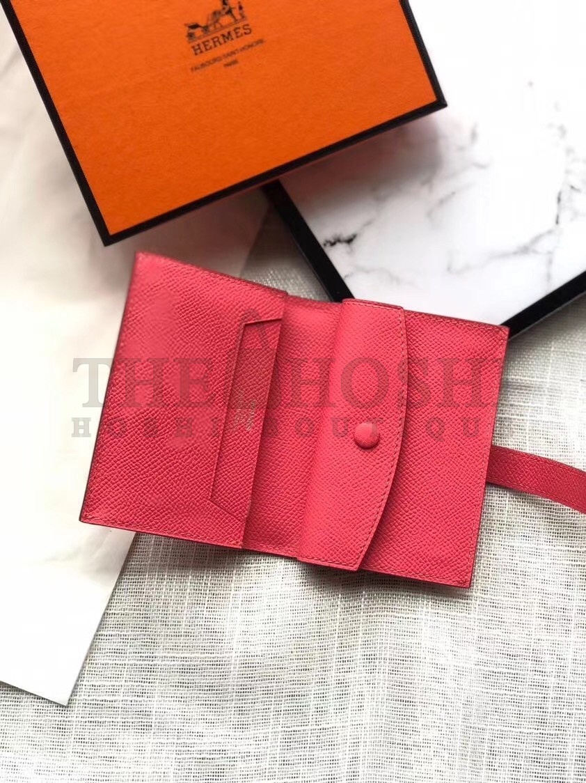 H**me5 Bearn Mini Wallet In Rose Lipstick Epsom Leather Master Quality