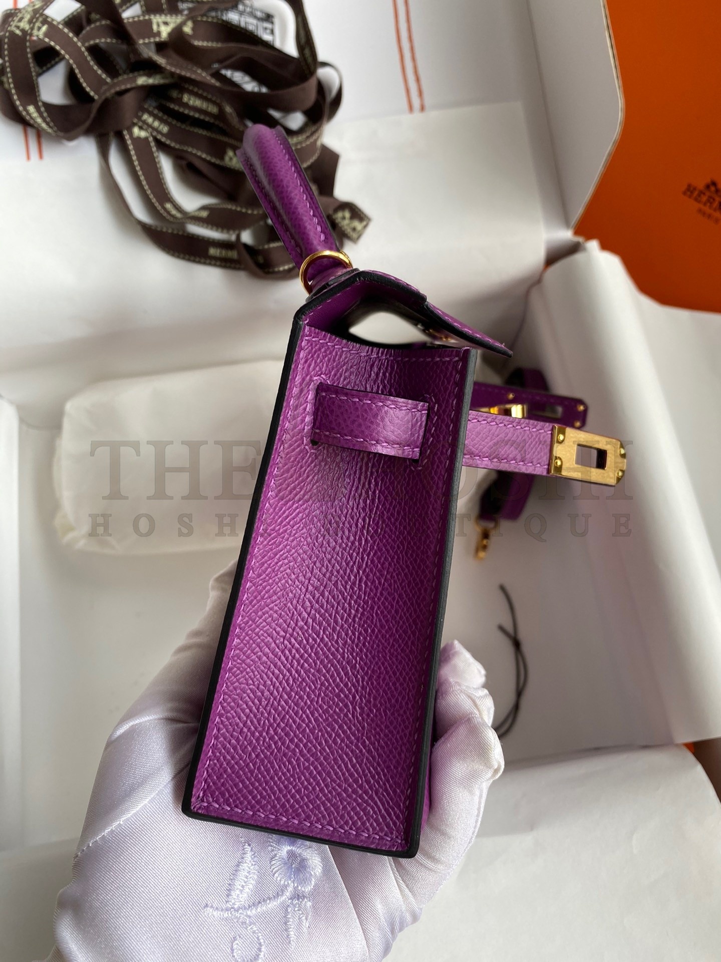 H**me5 Kelly Mini II Sellier Handmade Bag In Anemone Epsom Calfskin Master Quality