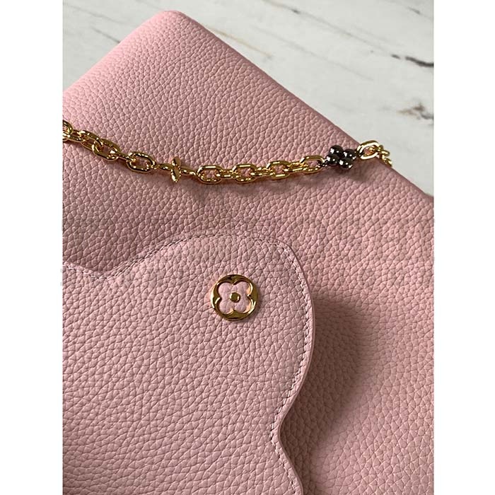 L0vis Vvtt0n LV Women Capucines BB Handbag Pearly Pink Taurillon Leather Master Quality