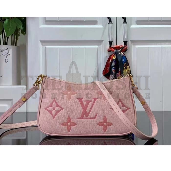 L0vis Vvtt0n LV Women Easy Pouch Pink Monogram Empreinte Embossed S*pple Grained Cowhide Master Quality