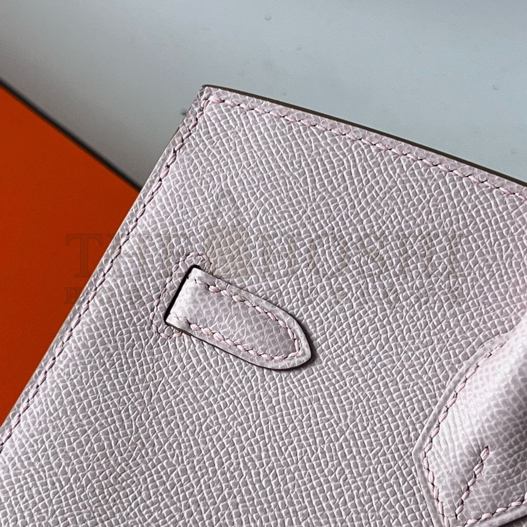 H**me5 Birkin 25 Sellier Handmade Bag In Mauve Pale Epsom Calfskin Master Quality