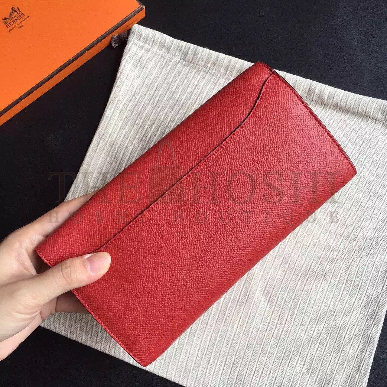 H**me5 Red Epsom Constance Long Wallet Master Quality