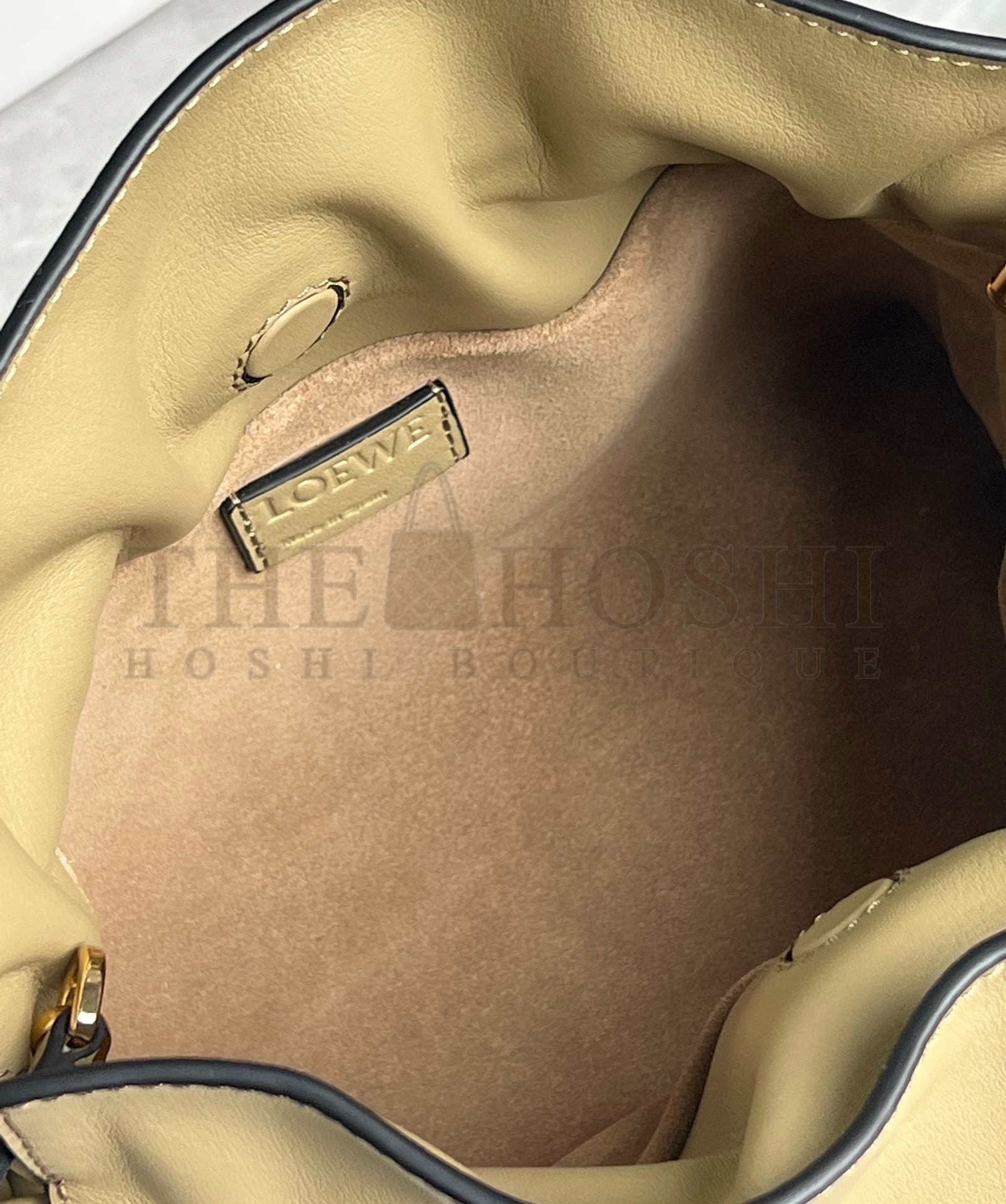 L0ew* Mini Flamenco Clutch Bag in Clay Green Nappa Calfskin Master Quality