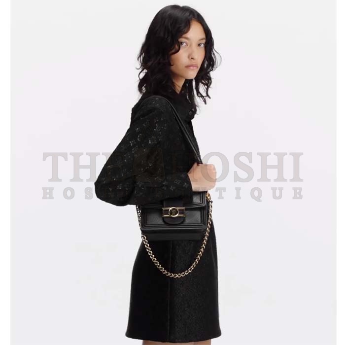 L0vis Vvtt0n LV Women Mini Dauphine Handbag Black Epi Grained Cowhide Leather Microfiber Lining Master Quality