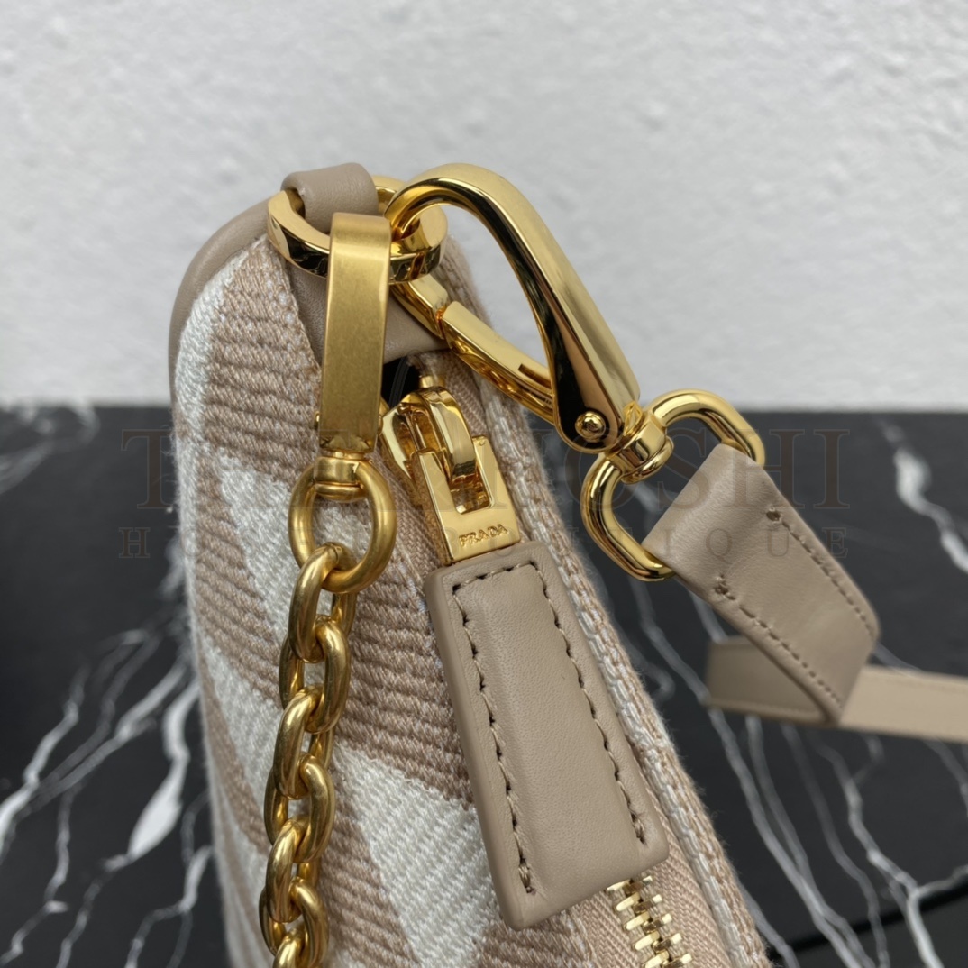 Pra*a Women Embroidered Fabric Mini-Bag-Beige Master Quality