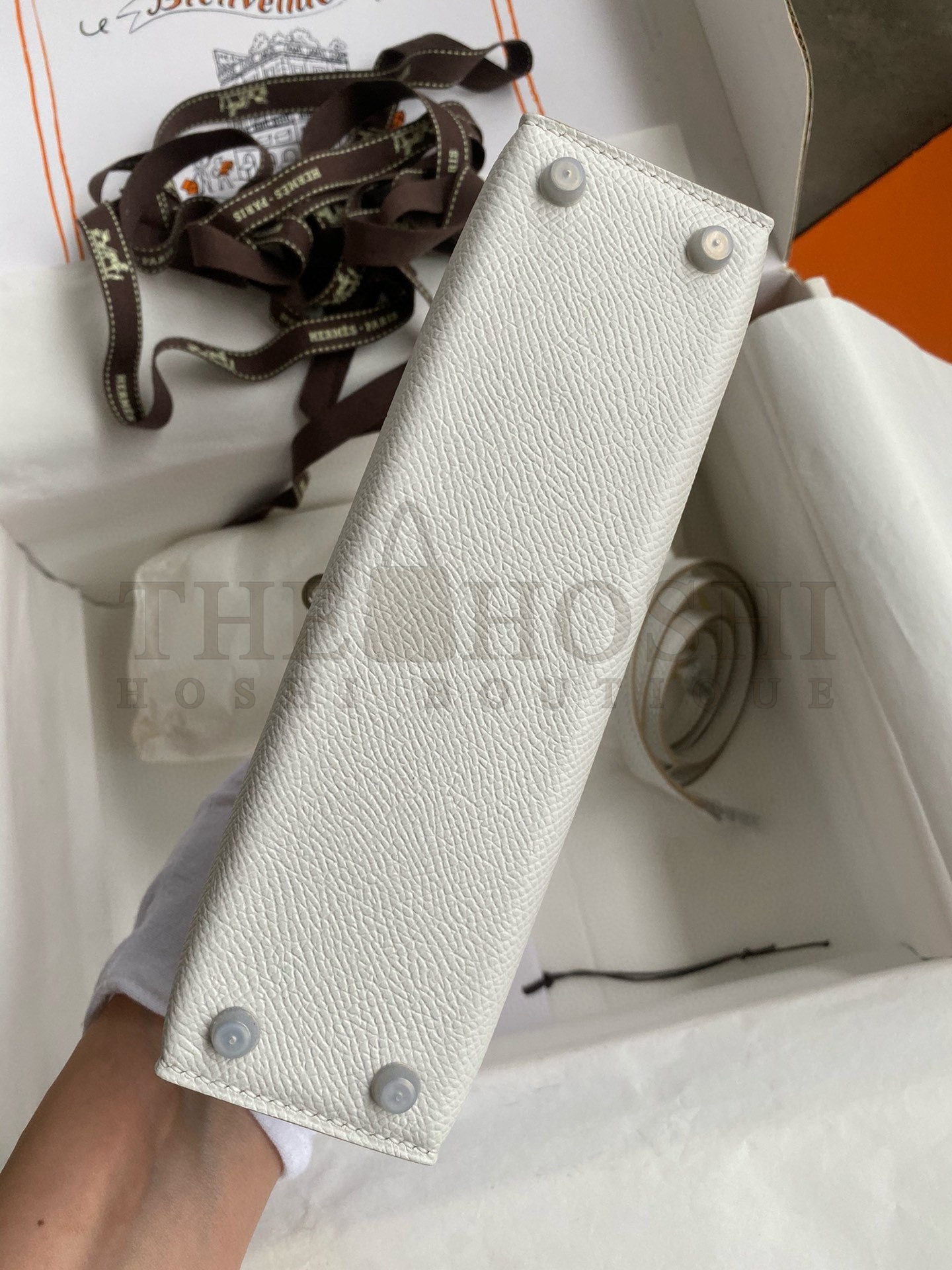 H**me5 Kelly Mini II Sellier Handmade Bag In Gris Pale Epsom Calfskin Master Quality