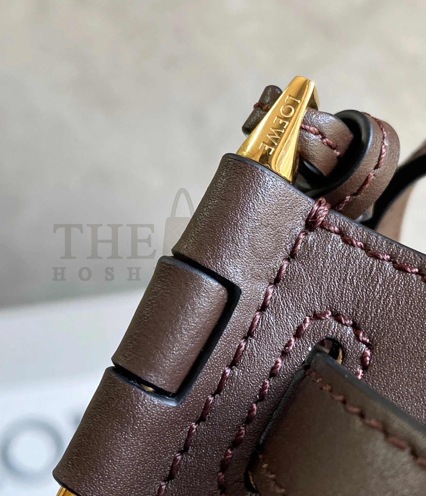L0ew* Mini Gate Dual Bag In Chocolate Calfskin Master Quality