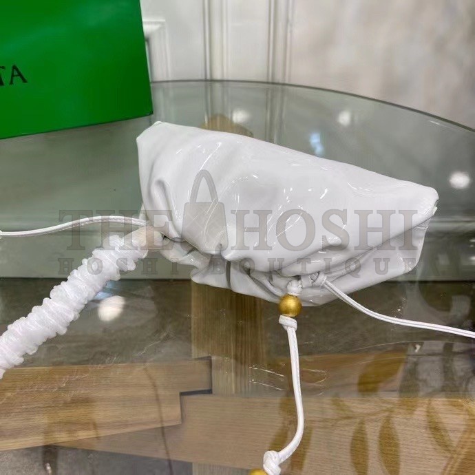 B0tt*ga Ven*ta Mini Pouch In White Patent Leather Master Quality