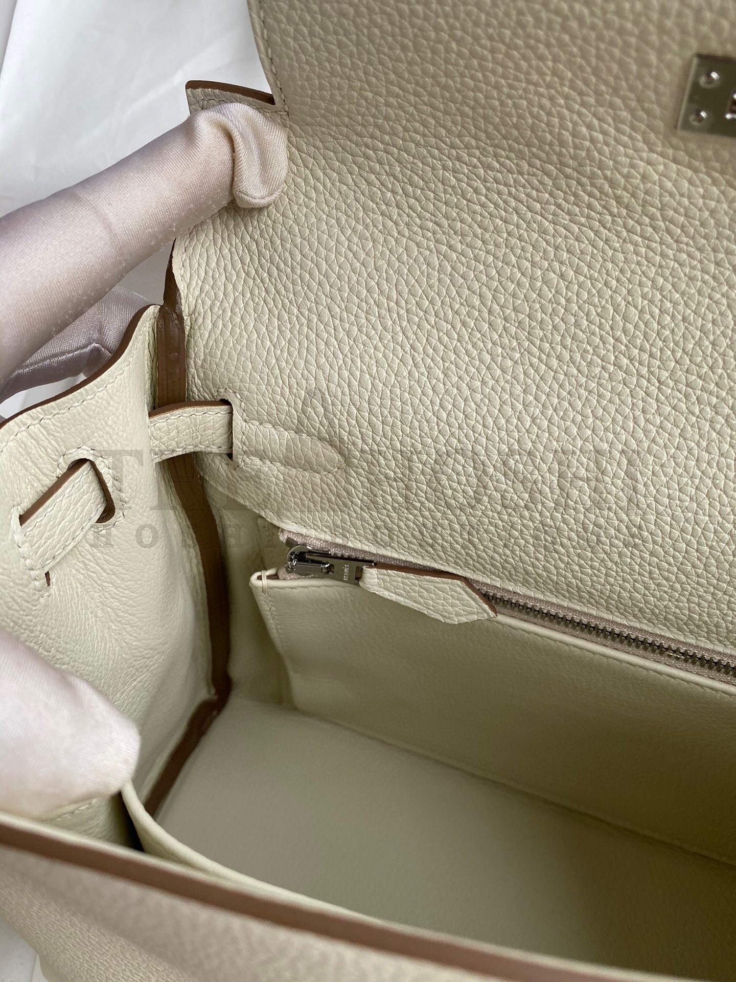 H**me5 Kelly Retourne 25 Handmade Bag In Mushroom Clemence Leather Master Quality