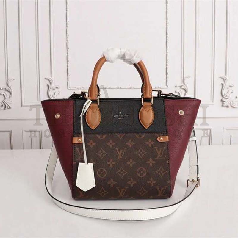 L0vis Vvtt0n LV Women Fold Tote MM Monogram Canvas Calfskin Leather Master Quality