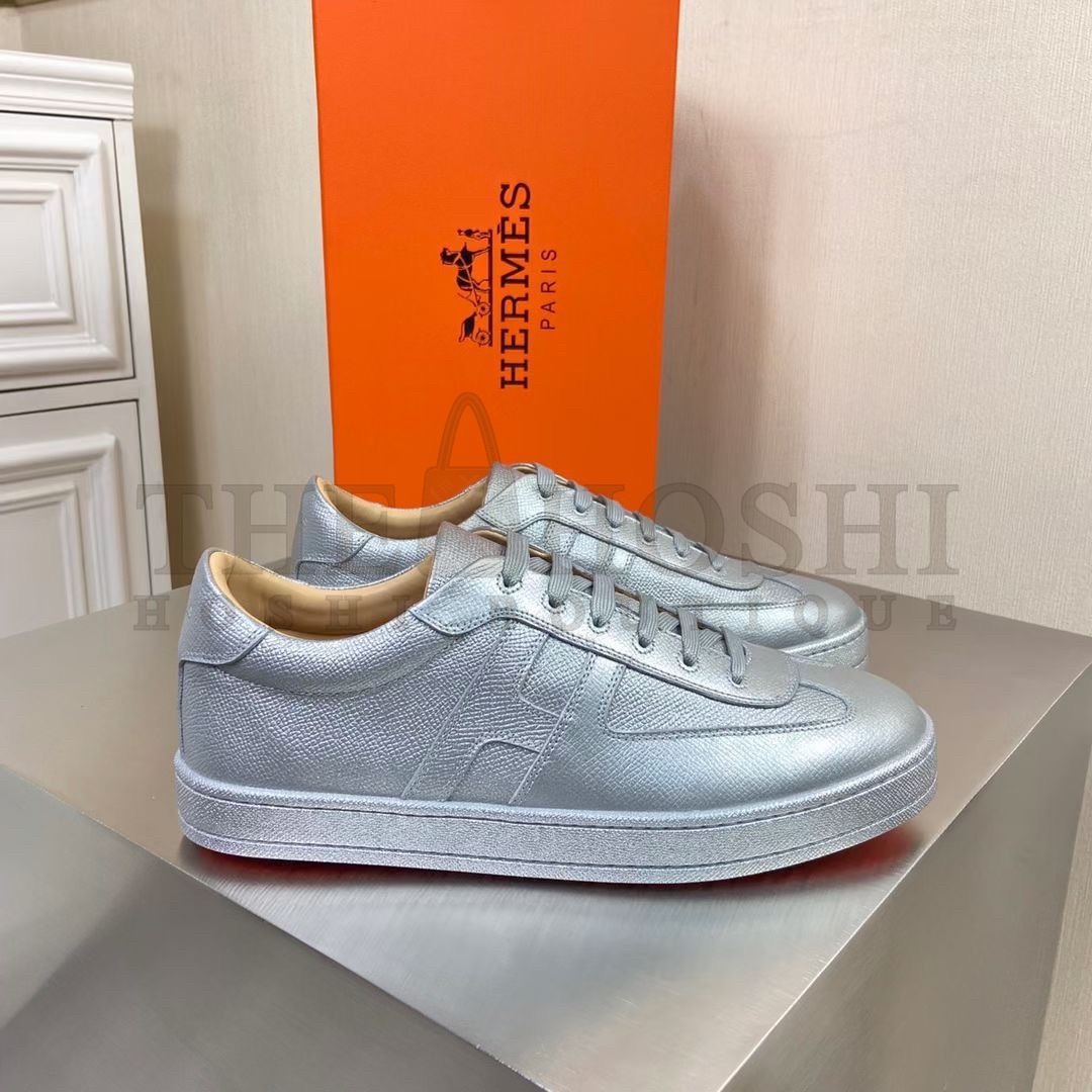H**me5 Boomerang Sneakers In Silver Epsom Leather Master Quality