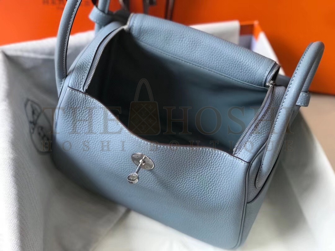 H**me5 Lindy 26cm Bag In Blue Lin Clemence With PHW Master Quality