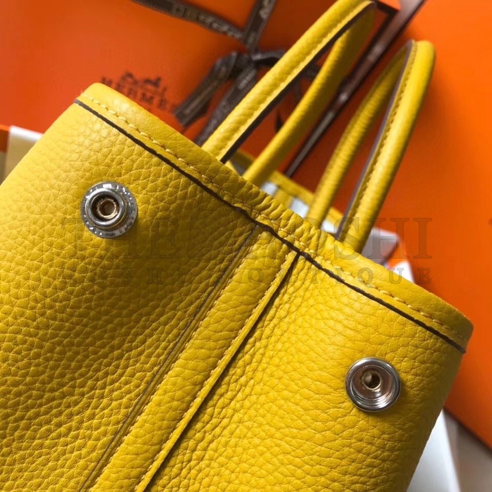 H**me5 Garden Party 30 Bag In Yellow Clemence Leather Master Quality