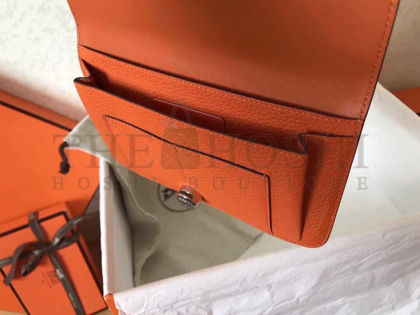 H**me5 Bicolor Dogon Duo Wallet In Brown/Orange Leather Master Quality