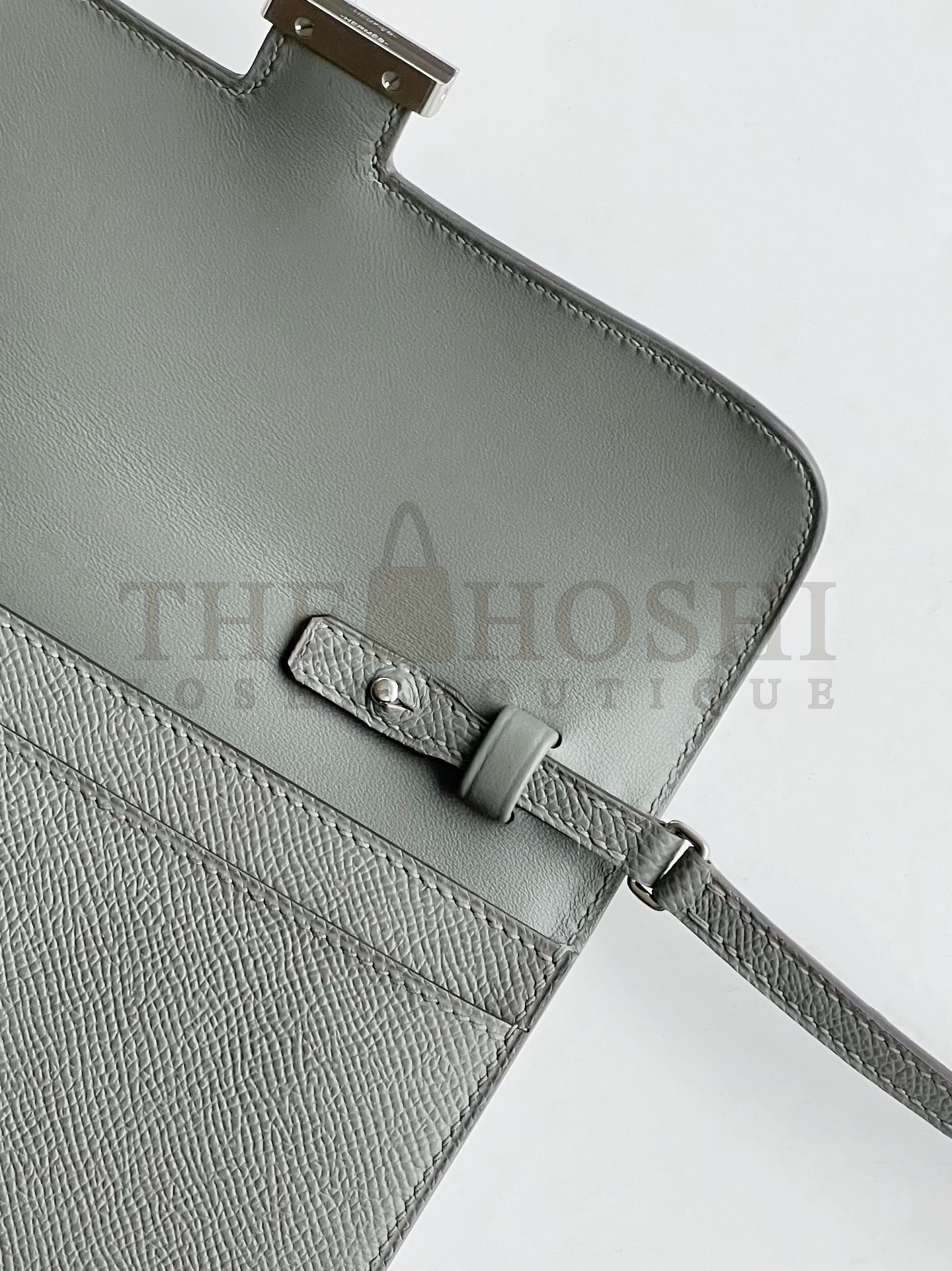 H**me5 Constance To Go Wallet in Gris Meyer Epsom Calfskin Master Quality