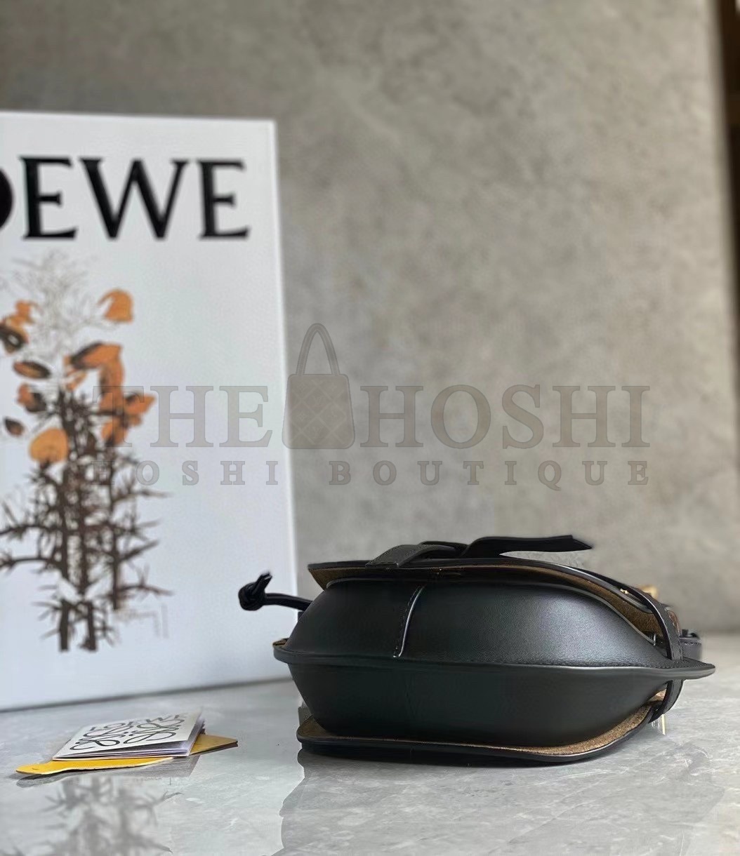 L0ew* Mini Gate Dual Bag In Black Calfskin Master Quality