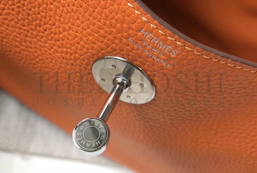 H**me5 Lindy 26cm Bag In Orange Clemence With PHW Master Quality