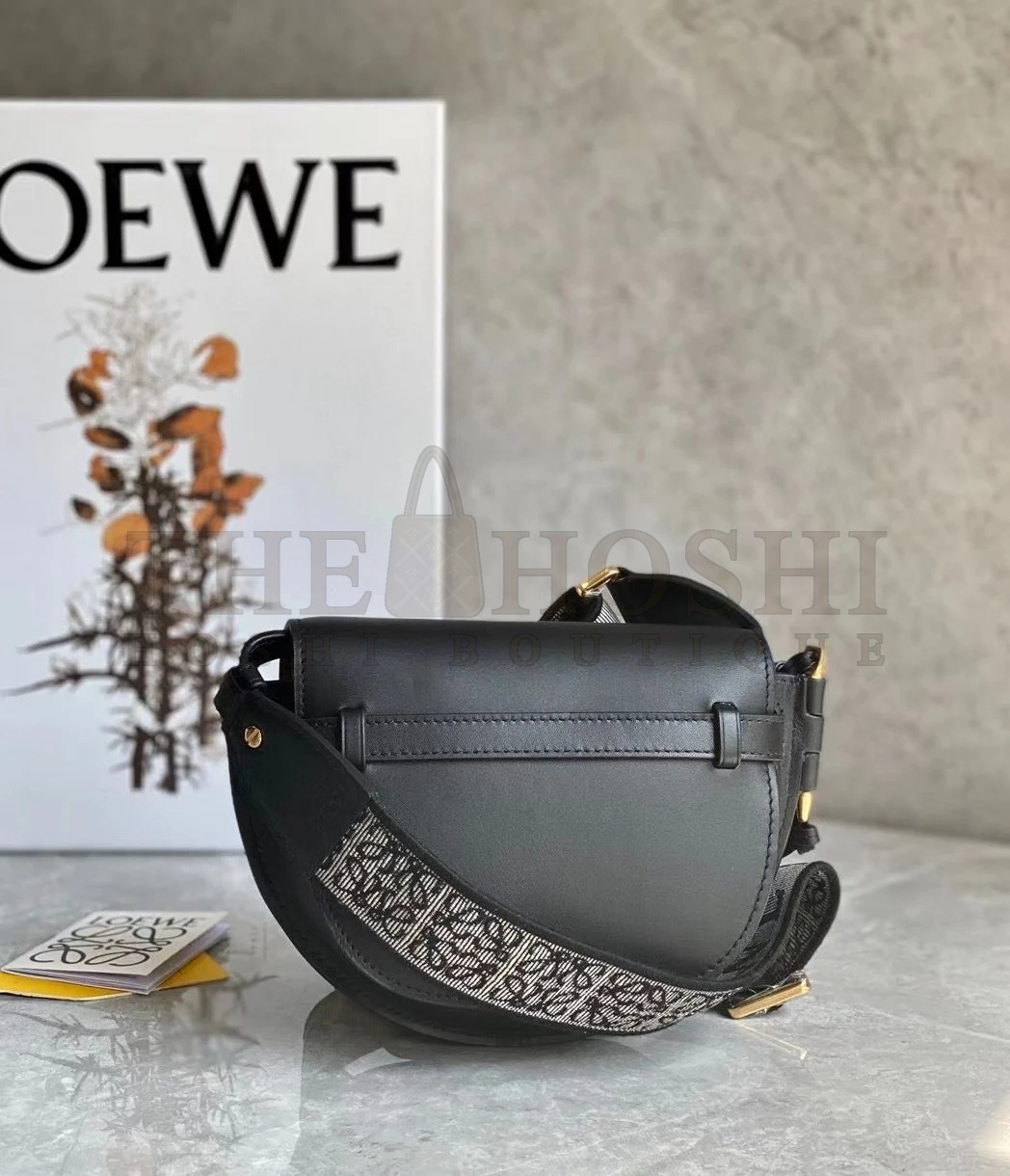 L0ew* Gate Dual Mini Bag In Black Calfskin Master Quality