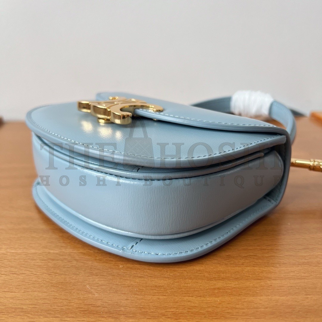 Ce1i*e Mini Besace Clea Bag in Pale Blue Calfskin Master Quality