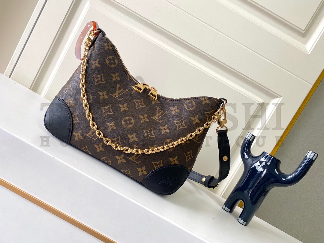 L0vis Vvtt0n LV Women Boulogne Handbag Black Brown Monogram Coated Canvas M45831 Master Quality