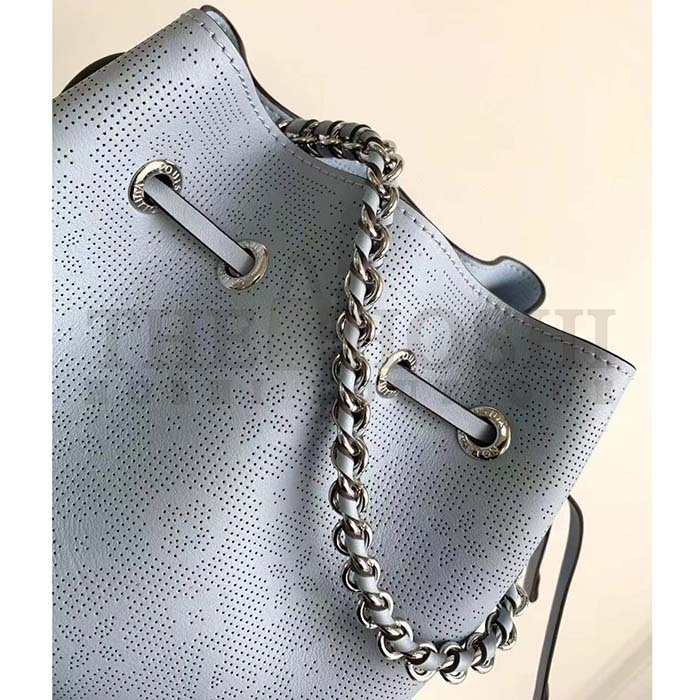 L0vis Vvtt0n LV Women Bella Bucket Bag Lilac Perforated Mahina Calfskin M22714 Master Quality