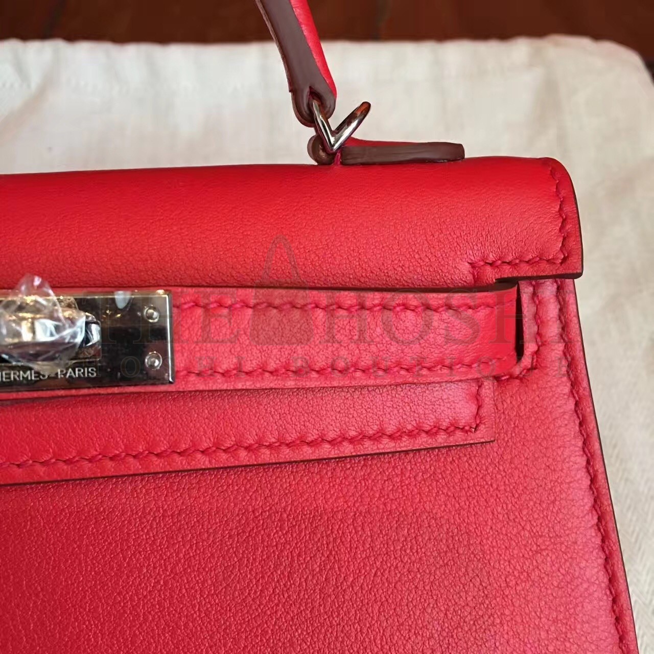 H**me5 Red Swift Kelly Mini II Handmade Bag Master Quality