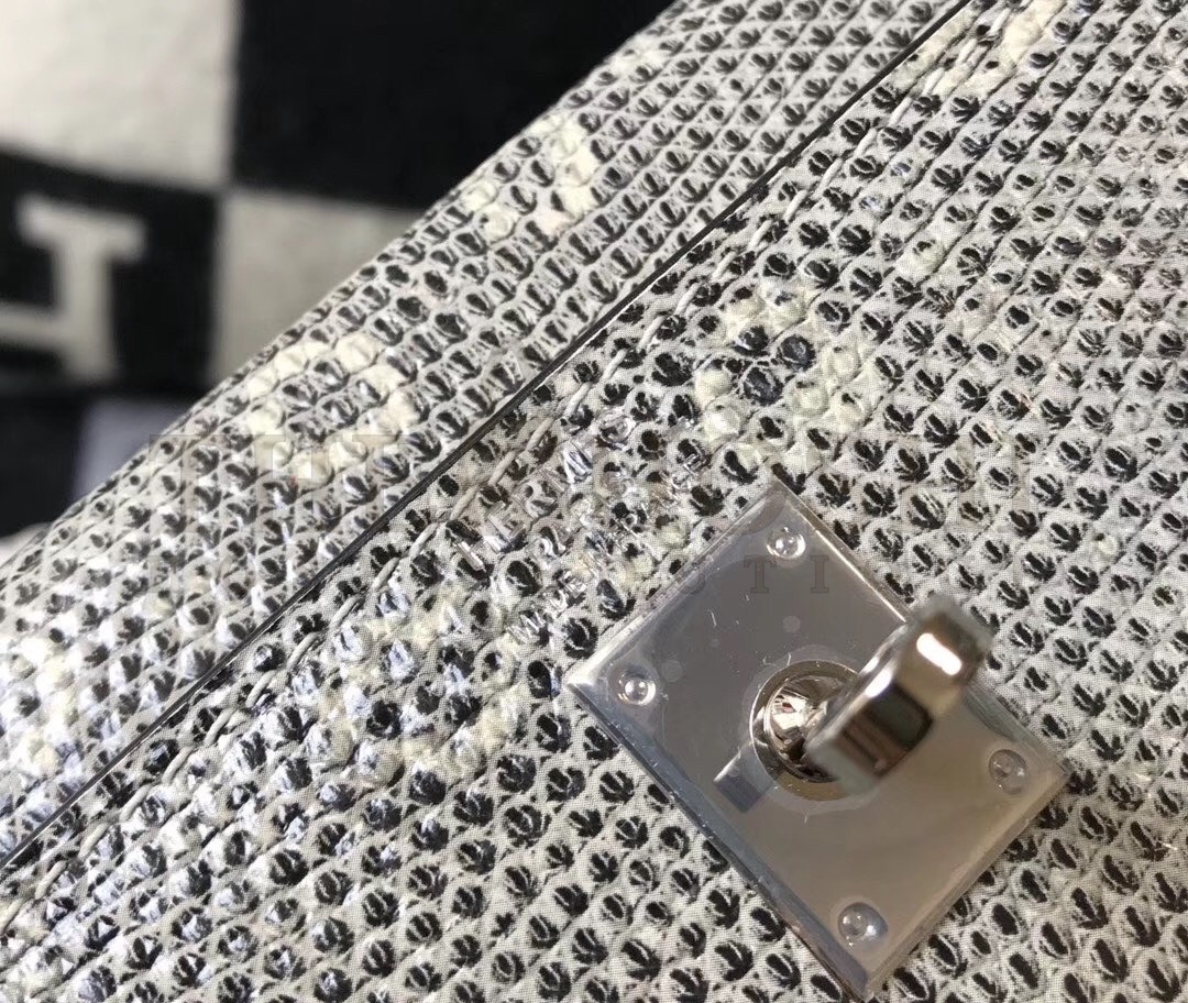 H**me5 Kelly 25cm Bag In Ombre Embossed Natural Lizard Master Quality