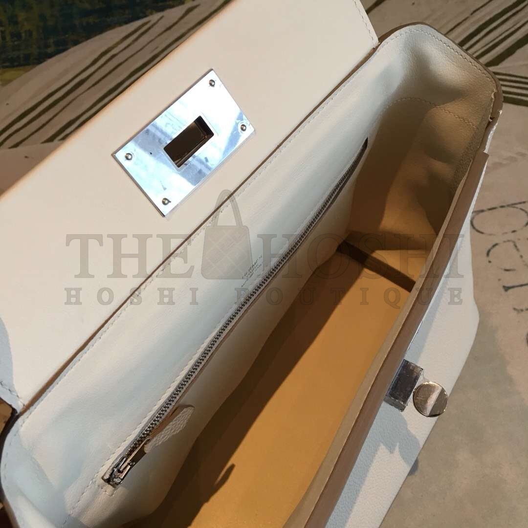 H**me5 24/24 29 Bag In White Clemence Calfskin Master Quality