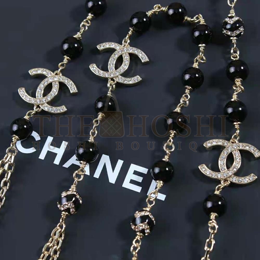 Ch**el Women Long Necklace in Metal Glass Pearls and Strass Master Quality