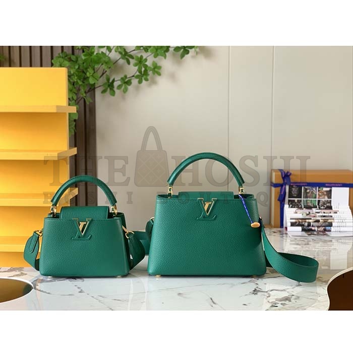L0vis Vvtt0n LV Women Capucines BB Handbag Emeraude Green Taurillon Leather Master Quality