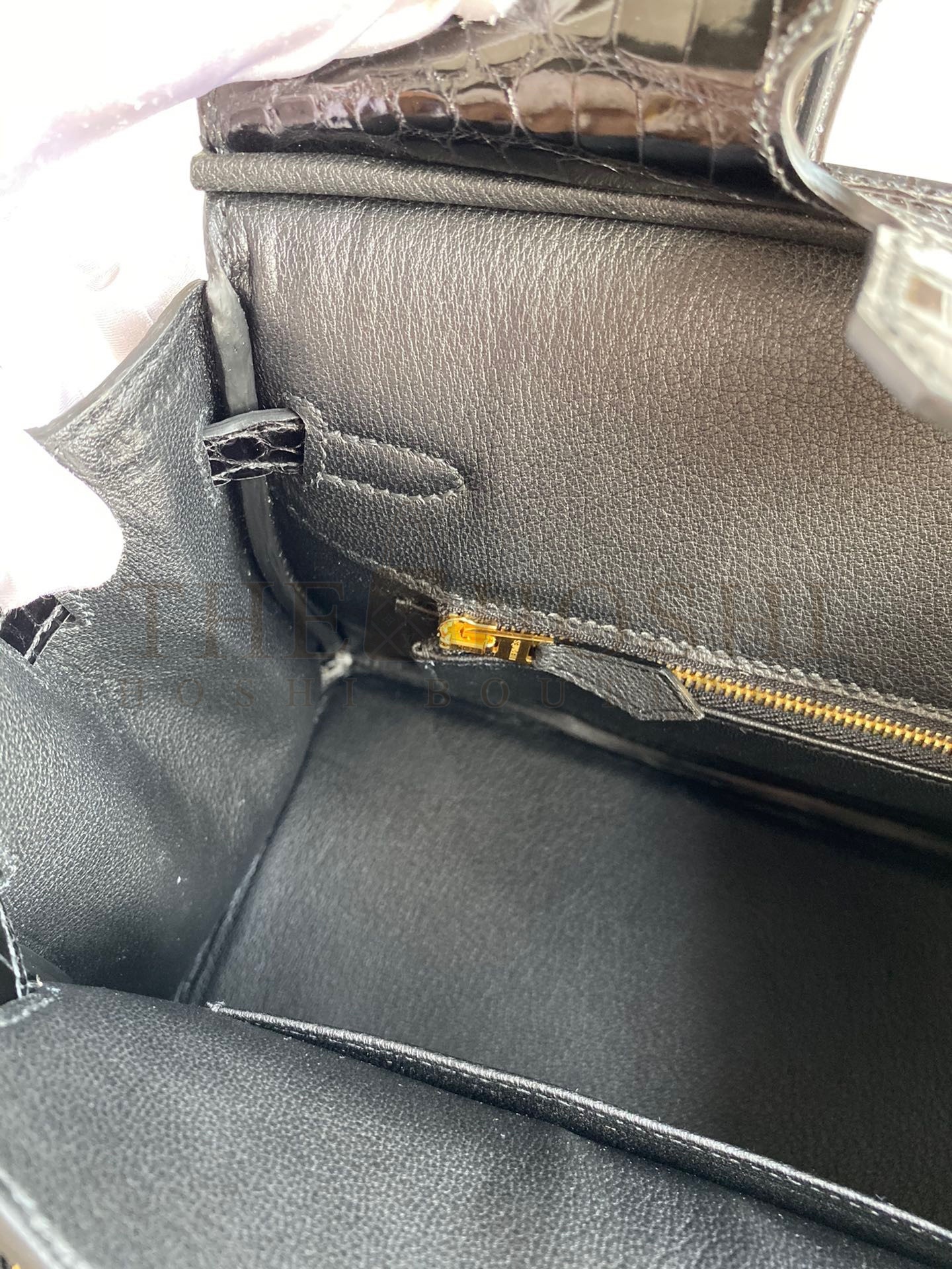 H**me5 Birkin 25 Handmade Bag In Black Crocodile Niloticus Shiny Skin Master Quality