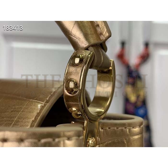 L0vis Vvtt0n LV Women Capucines Mini Handbag Forest Clearing High Shiny Alligator Leather Master Quality