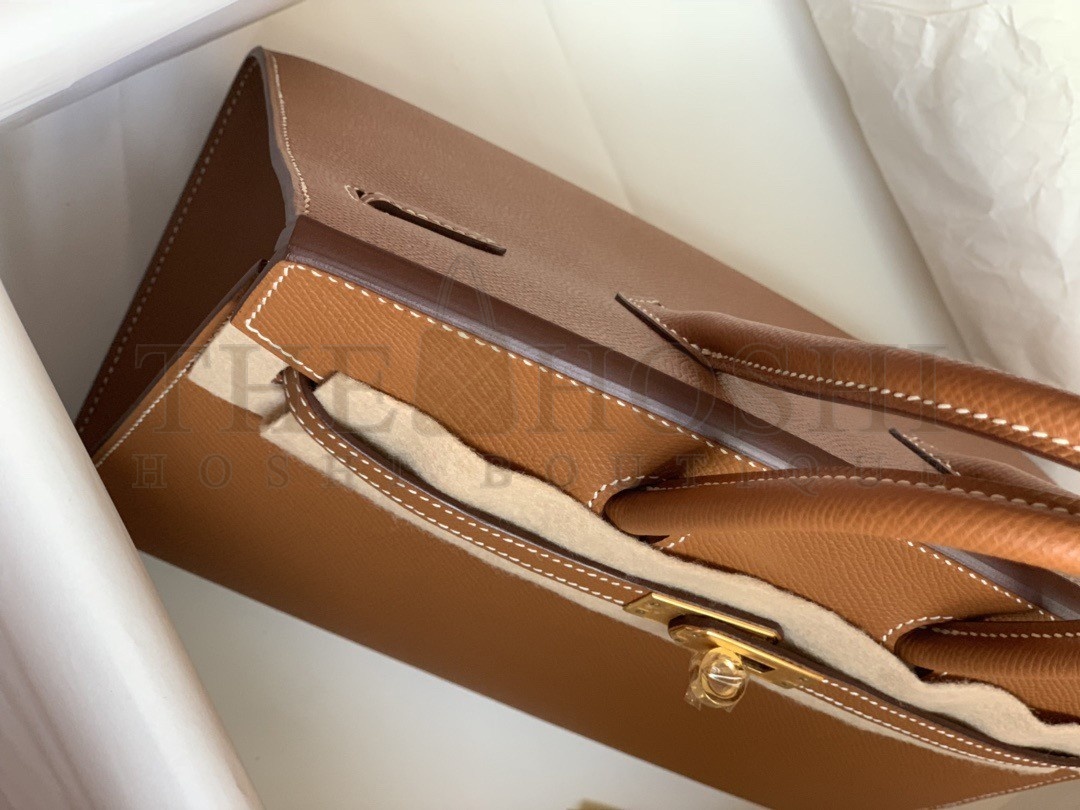 H**me5 Birkin 25/30 Sellier Handmade Bag In Gold Epsom Calfskin Master Quality