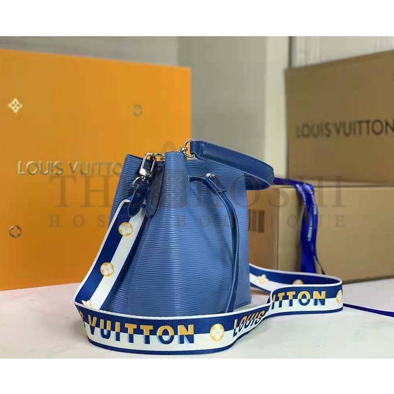 L0vis Vvtt0n LV Women NéoNoé BB Bucket Bag Blue Epi Grained Cowhide Master Quality