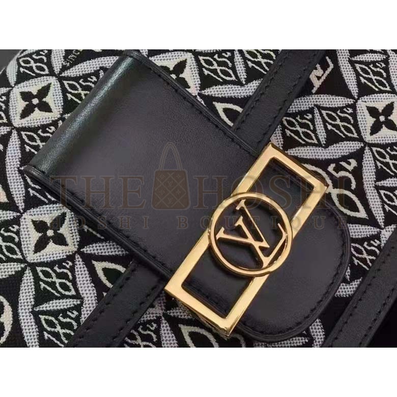 L0vis Vvtt0n LV Women Since 1854 Dauphine MM Handbag Black Monogram Flowers Cowhide Master Quality