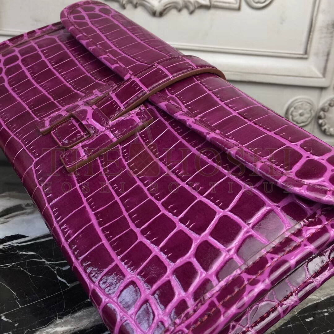 H**me5 Jige Elan 29 Clutch In Fuchsia Crocodile Leather Master Quality