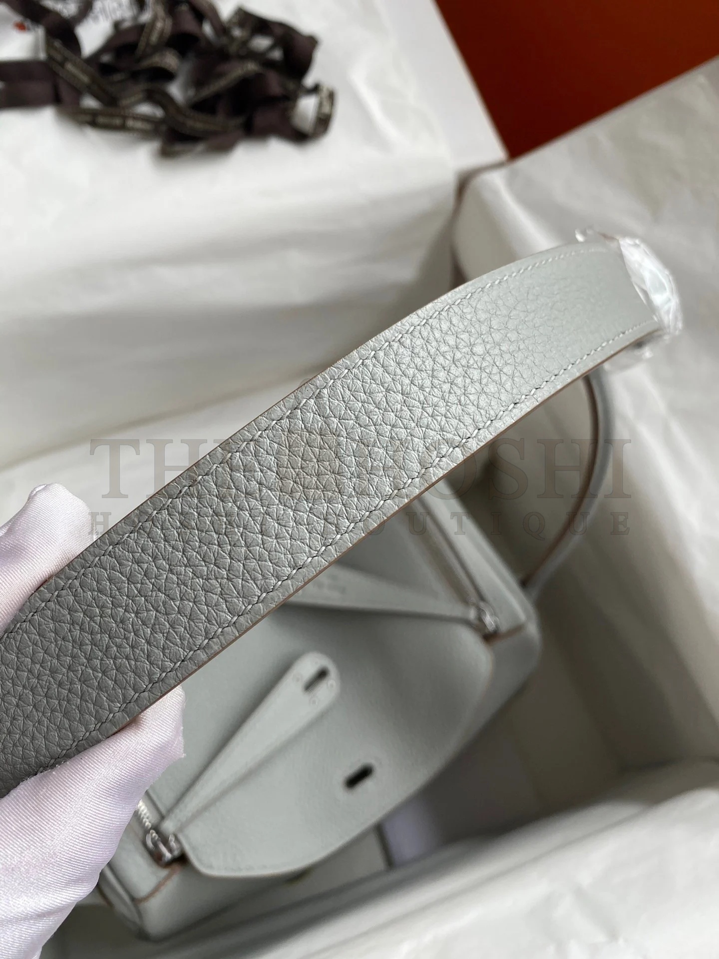 H**me5 Lindy 26 Handmade Bag In Blue Glacier Clemence Leather Master Quality