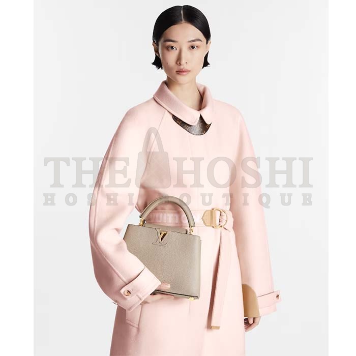 L0vis Vvtt0n LV Women Capucines BB Handbag Galet Gray Taurillon Leather Master Quality