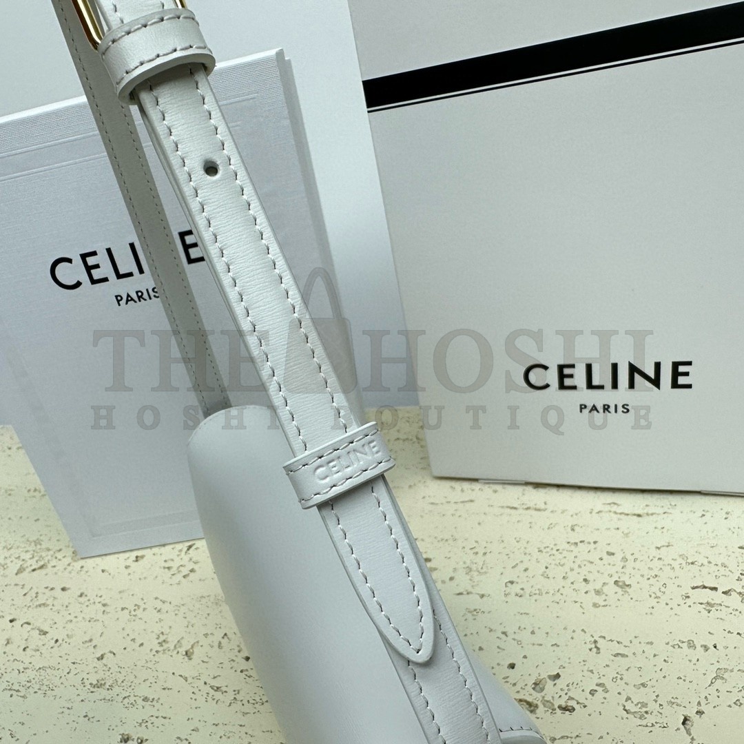 Ce1i*e Claude Shoulder Bag in White Calfskin Master Quality