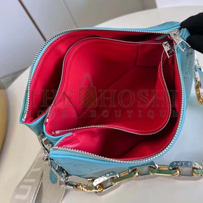 L0vis Vvtt0n LV Women Coussin PM Handbag Azure Blue Lambskin Calfskin Master Quality