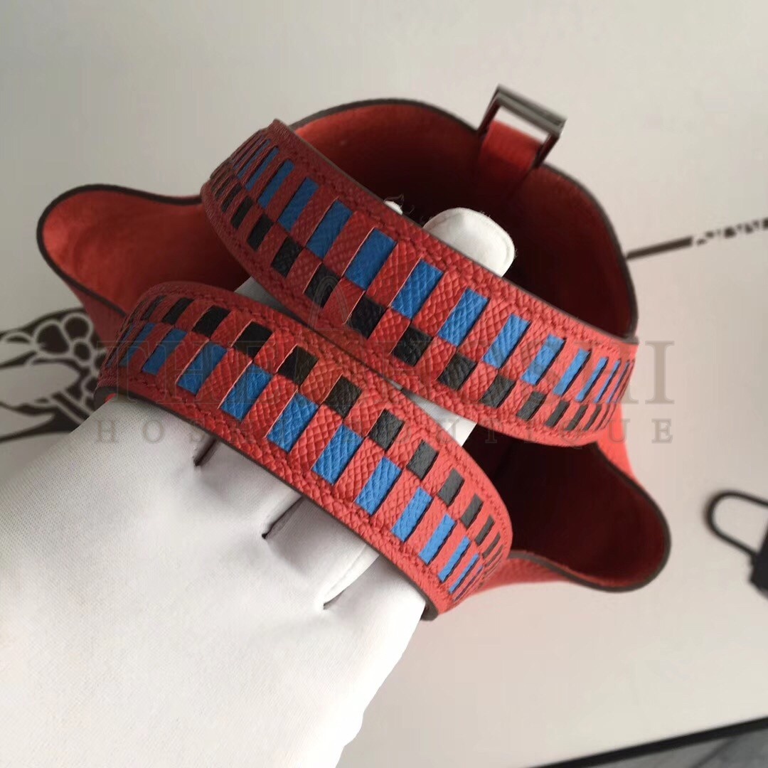 H**me5 Red Picotin Lock 18cm Bag With Braided Handles Master Quality