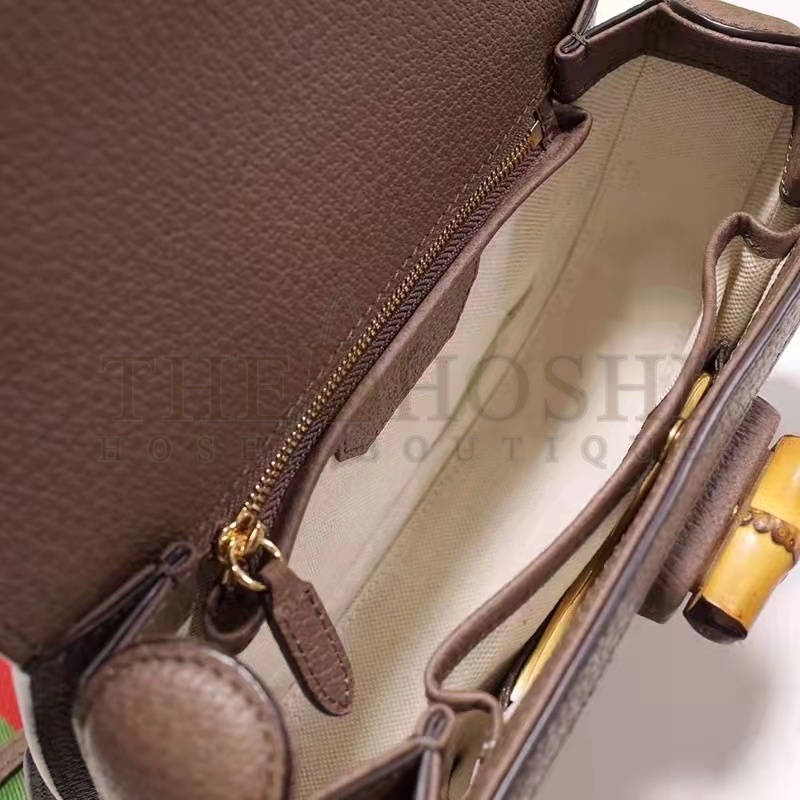 Gvc*1 Women Bamboo 1947 Jumbo GG Mini Bag Brown Camel Ebony Canvas Master Quality