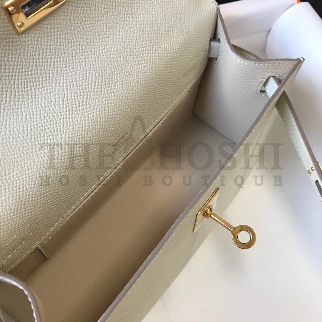 H**me5 Kelly Pochette Bag In White Epsom Leather Master Quality