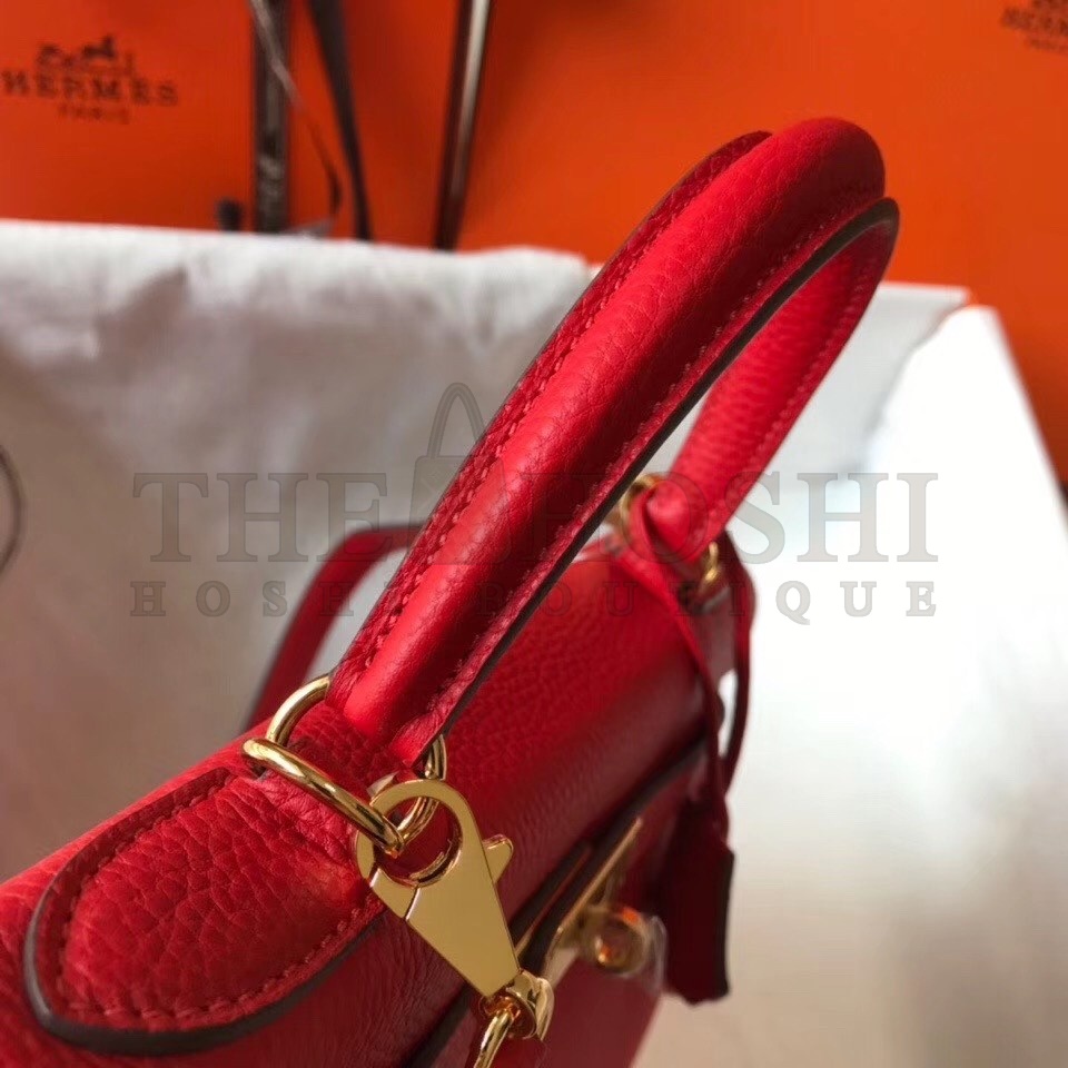 H**me5 Red Clemence Kelly 25cm GHW Bag Master Quality